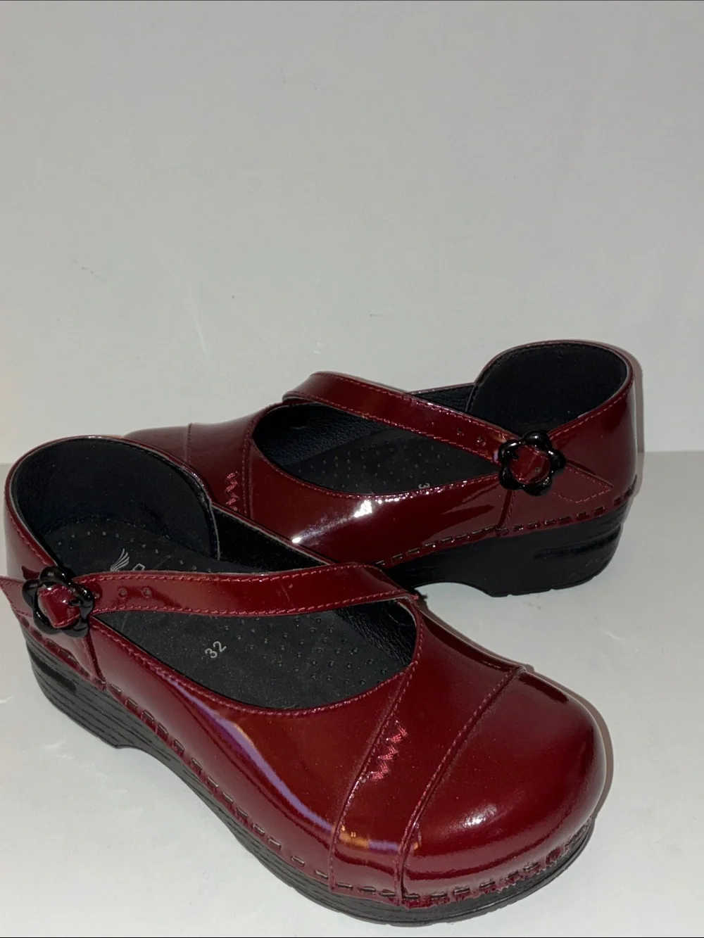 DANSKO Ruby red back to school clogs shoes girls 32 us 1.5 - 2